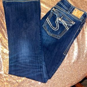 Suki surplus silver jeans like new lightly worn.
